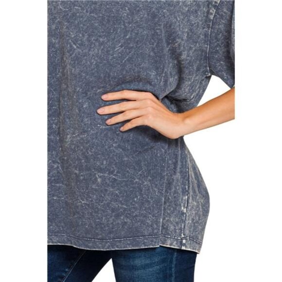 NWT Zenana Washed Short Sleeve Top - Picture 3 of 3